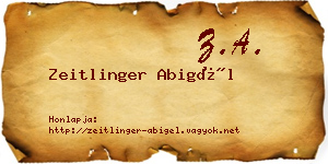 Zeitlinger Abigél névjegykártya